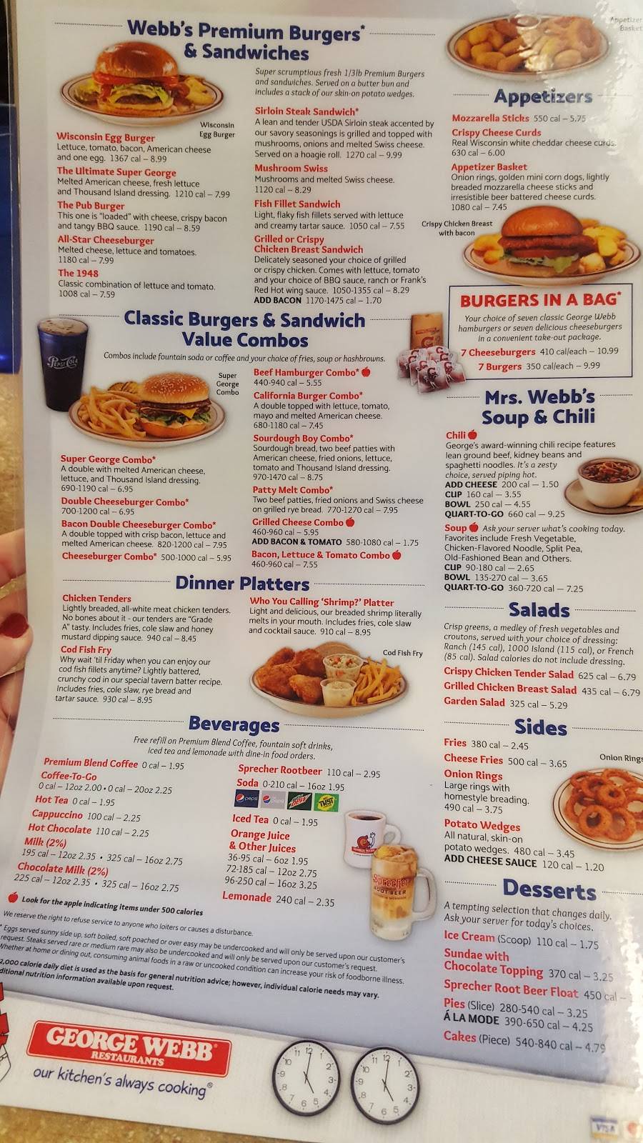 George Webb Restaurant | restaurant | 7105 S 76th St, Franklin, WI 53132, USA | 4144252664 OR +1 414-425-2664