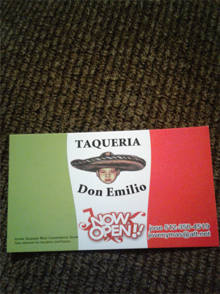 Taqueria Don Emilio Austin | restaurant | 1138 Gunter St, Austin, TX 78721, USA | 5123504519 OR +1 512-350-4519