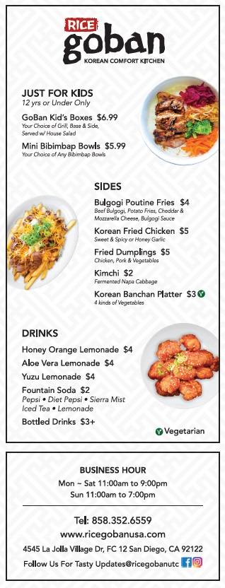 Rice Goban | restaurant | 4545 La Jolla Village Dr FC 12, San Diego, CA 92122, USA | 8583526559 OR +1 858-352-6559