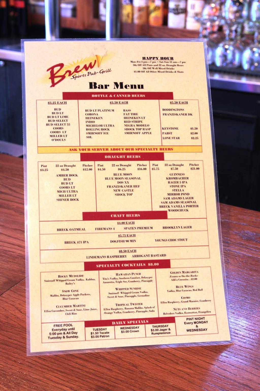 Brew Sports Pub West | restaurant | 8041 N Mesa St, El Paso, TX 79932, USA | 9158420717 OR +1 915-842-0717