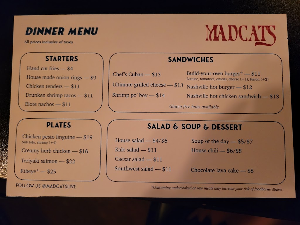 Madcats | restaurant | 117 W Slade St, Palatine, IL 60067, USA | 8474858093 OR +1 847-485-8093