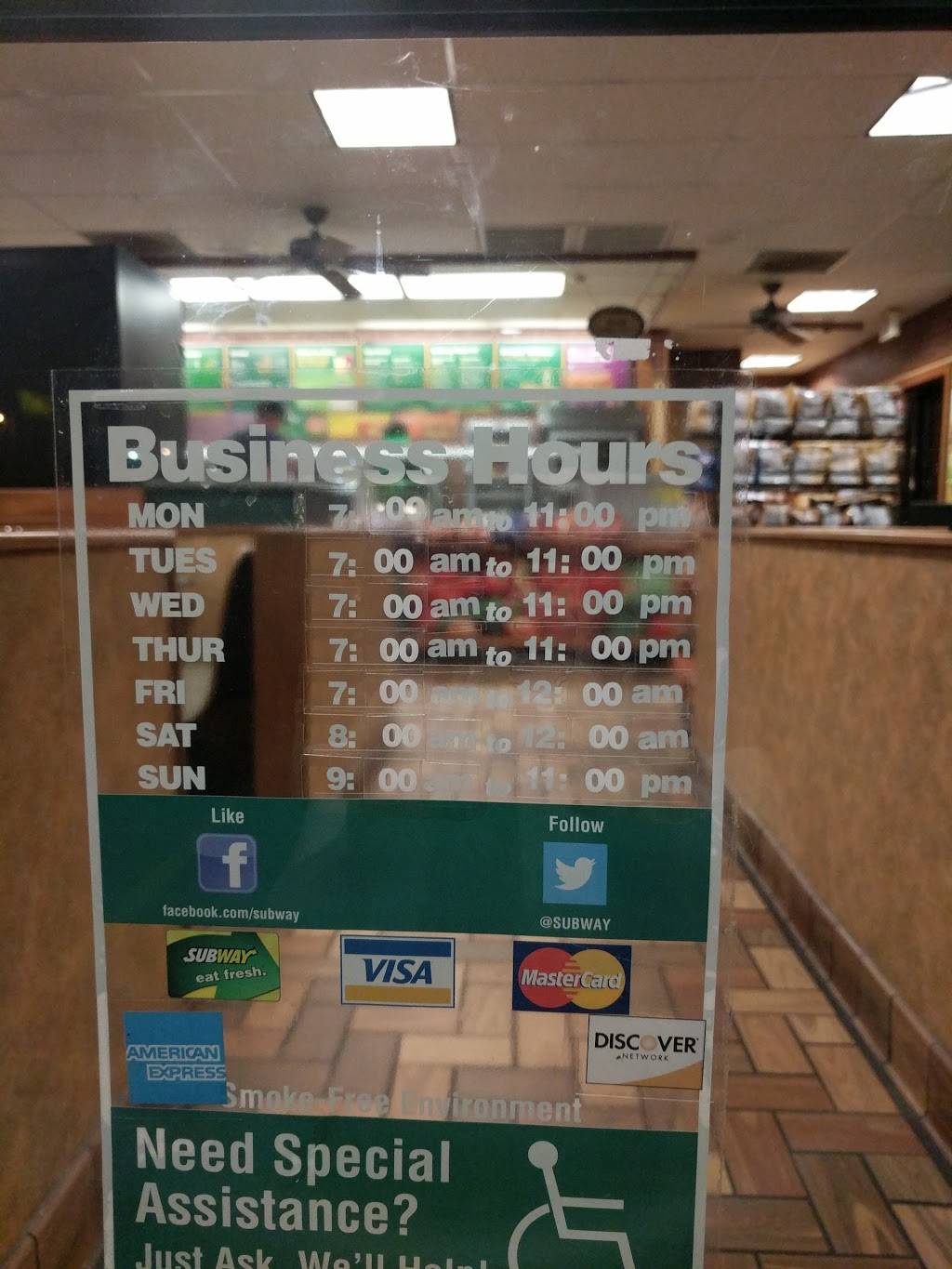 Subway | restaurant | 10631 Chapman Hwy, Seymour, TN 37865, USA | 8655776715 OR +1 865-577-6715