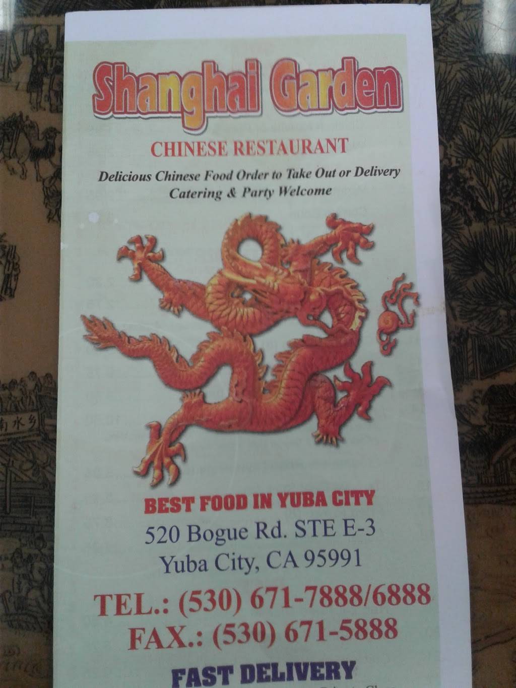 Shanghai Garden Chinese Restaurant | restaurant | 520 Bogue Rd ste e-3, Yuba City, CA 95991, USA | 5306717888 OR +1 530-671-7888