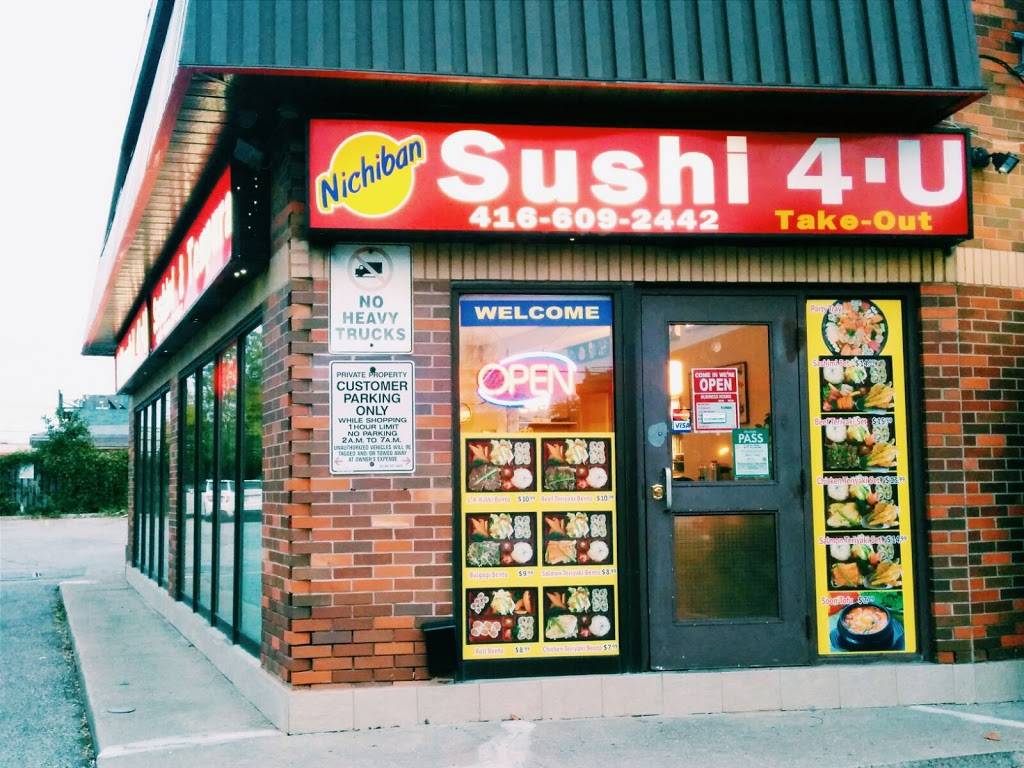 Nichiban Sushi 4 U | restaurant | 3517 Kennedy Rd #3, Scarborough, ON M1V 4S4, Canada | 4166092442 OR +1 416-609-2442