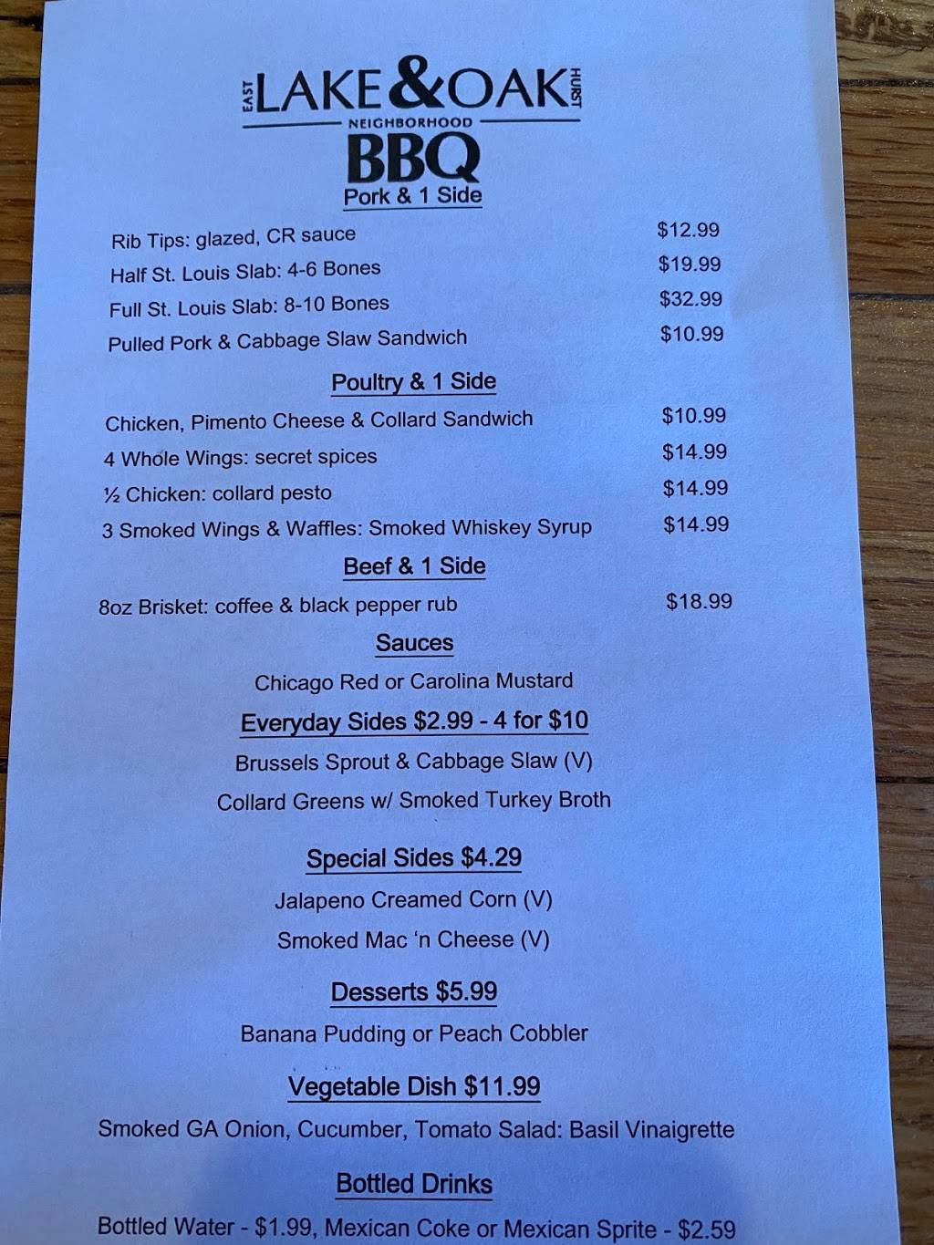 Lake & Oak | restaurant | 2358 Hosea L Williams Dr NE, Atlanta, GA 30317, USA | 4042055913 OR +1 404-205-5913