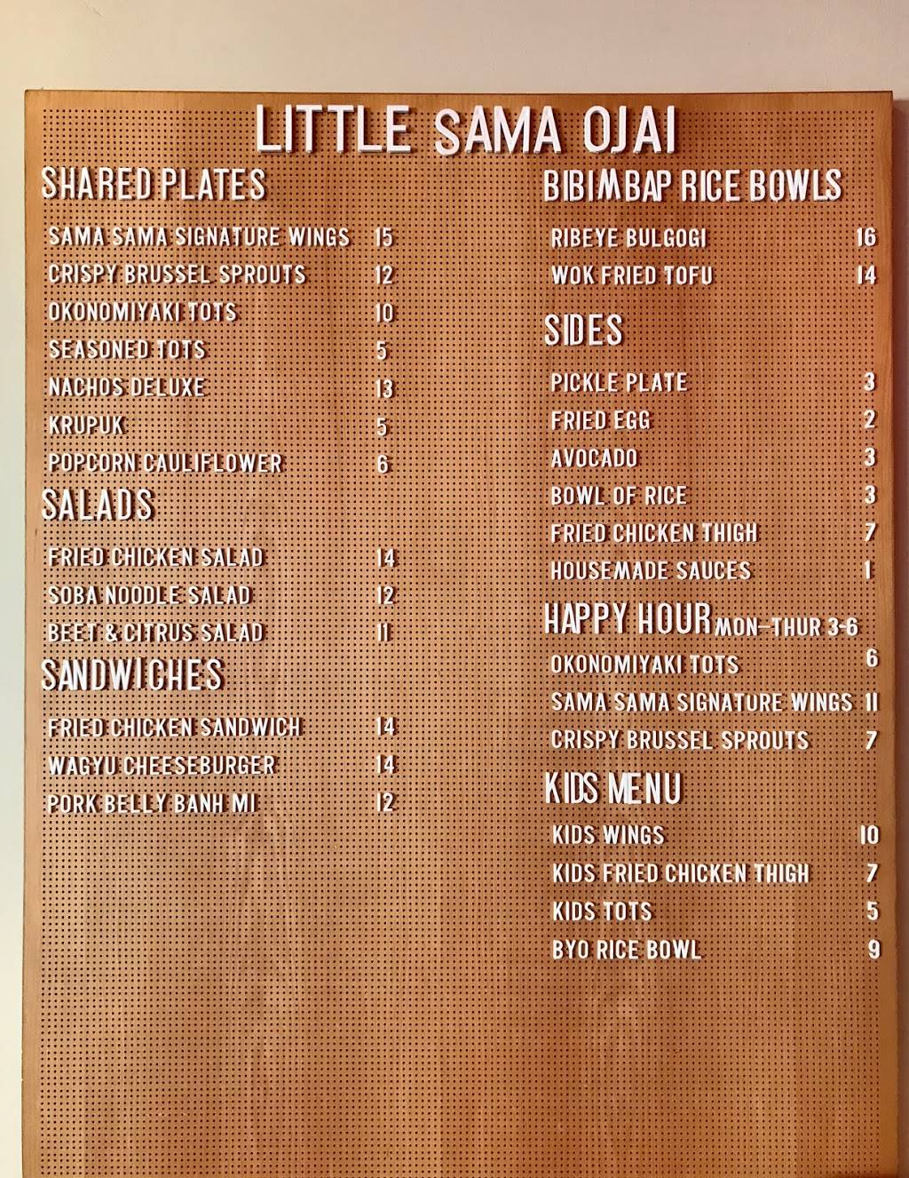 Little Sama Ojai | restaurant | 345 E Ojai Ave A, Ojai, CA 93023, USA | 8053354175 OR +1 805-335-4175