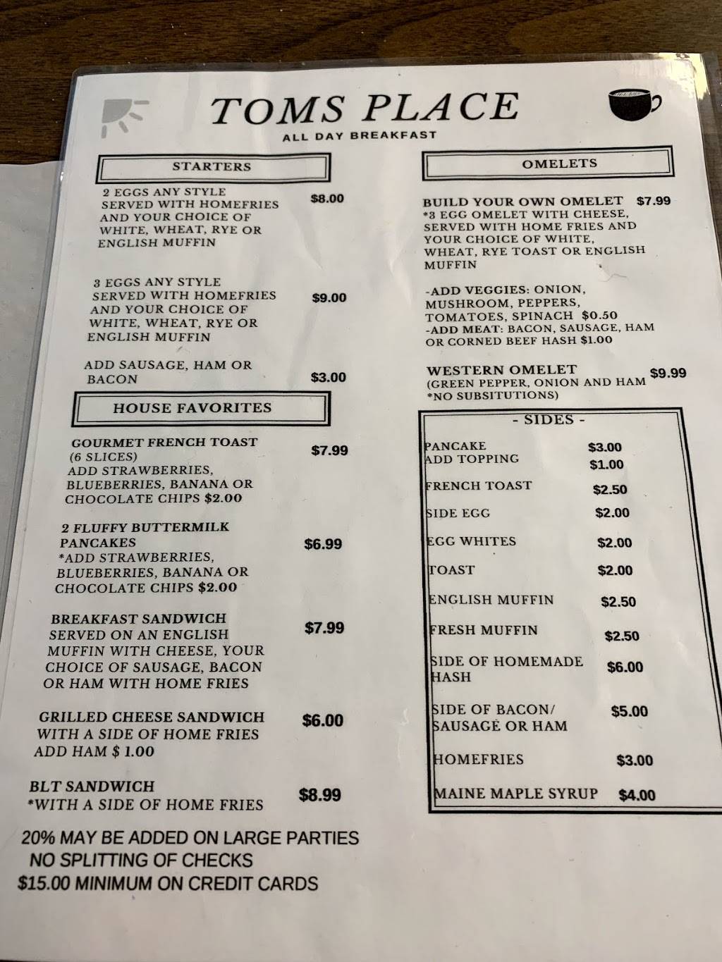 Toms Restaurant | restaurant | 15 E Grand Ave, Old Orchard Beach, ME 04064, USA | 2079344001 OR +1 207-934-4001