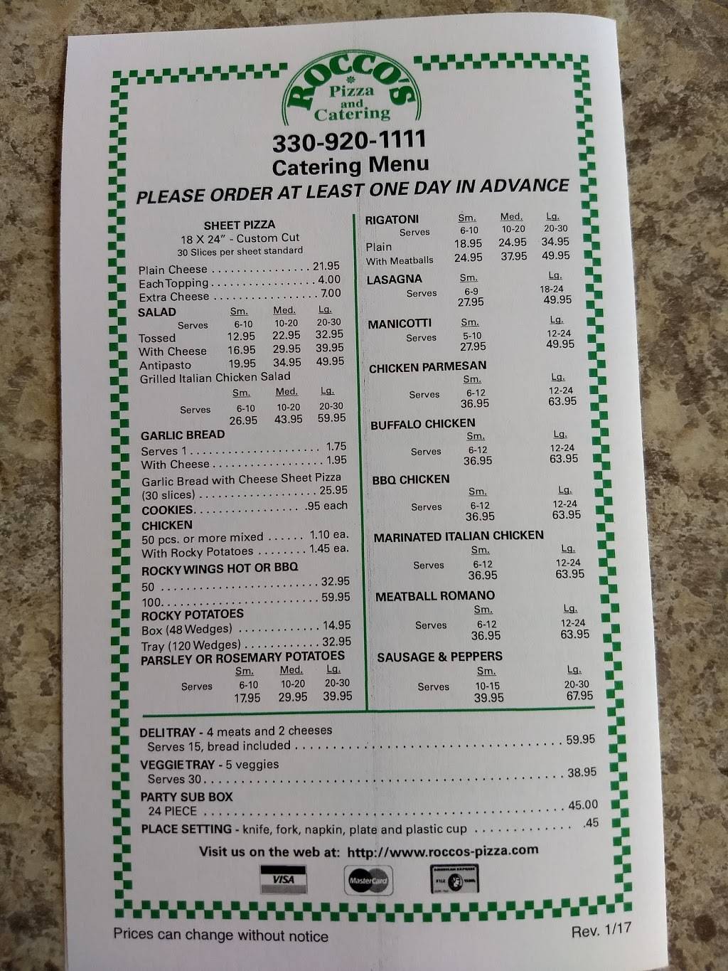 Roccos Pizza Shop - Graham Road | restaurant | 973 Graham Rd, Cuyahoga Falls, OH 44221, USA | 3309201111 OR +1 330-920-1111