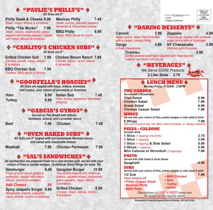 Pacinos Pizzeria | restaurant | 2120 Saxon Blvd, Deltona, FL 32725, USA | 3862599489 OR +1 386-259-9489