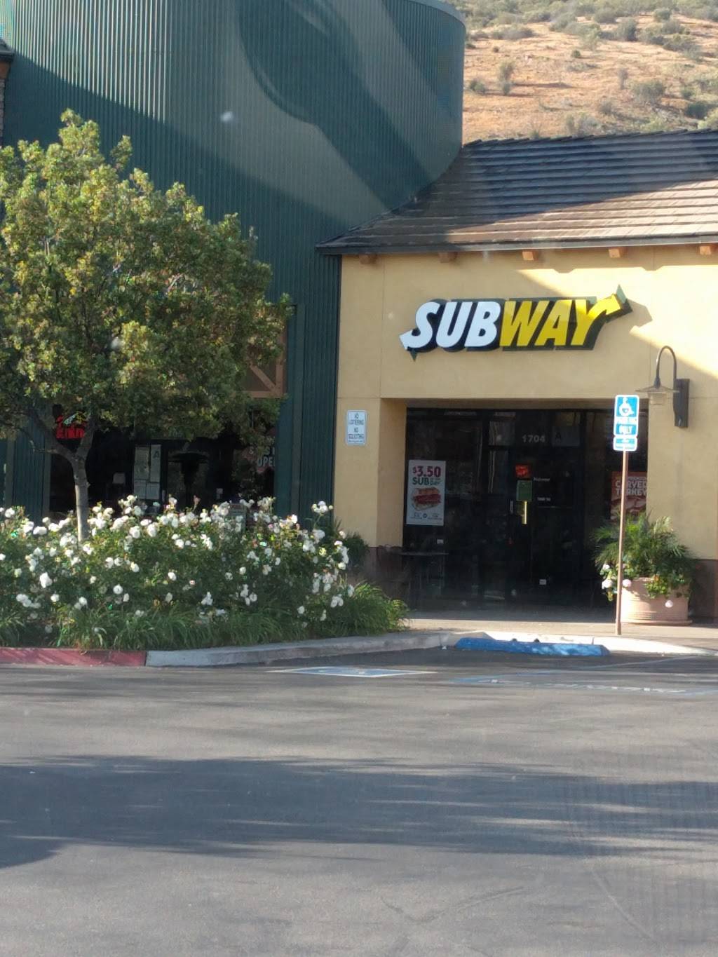 Subway | restaurant | 29989 Canyon Hills Road, Marketplace Ste 1704, Lake Elsinore, CA 92532, USA | 9512441185 OR +1 951-244-1185