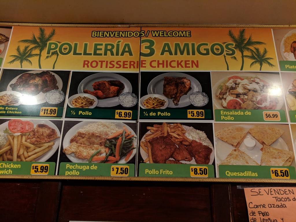 Polleria Tres Amigos Inc | restaurant | 412 Lincoln St, Rockville, MD 20850, USA | 3013091306 OR +1 301-309-1306