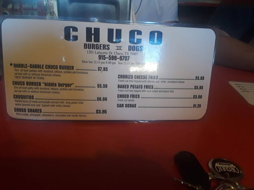 Chuco Burgers and Dogs | restaurant | 1201 Lafayette Dr, El Paso, TX 79907, USA | 9155988707 OR +1 915-598-8707