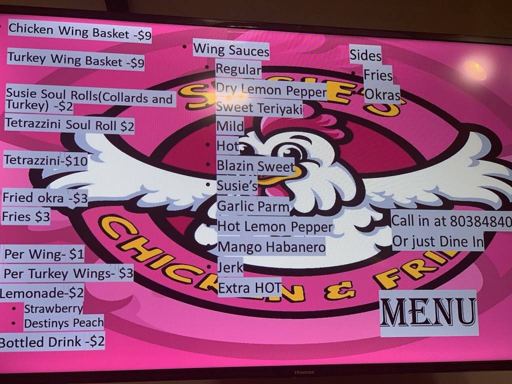 Susies Chicken and Fries Restaurant | restaurant | 303 Manning Ave, Sumter, SC 29150, USA | 8038484032 OR +1 803-848-4032