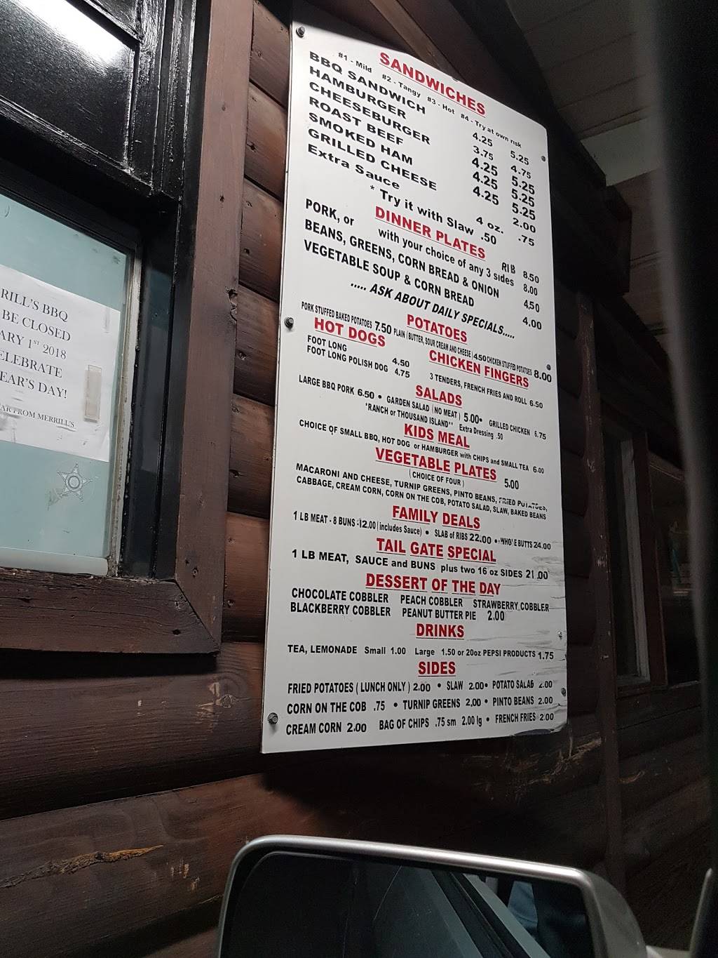 Merrills BBQ | restaurant | 2525 Forrest Ave, Gadsden, AL 35904, USA | 2565437457 OR +1 256-543-7457