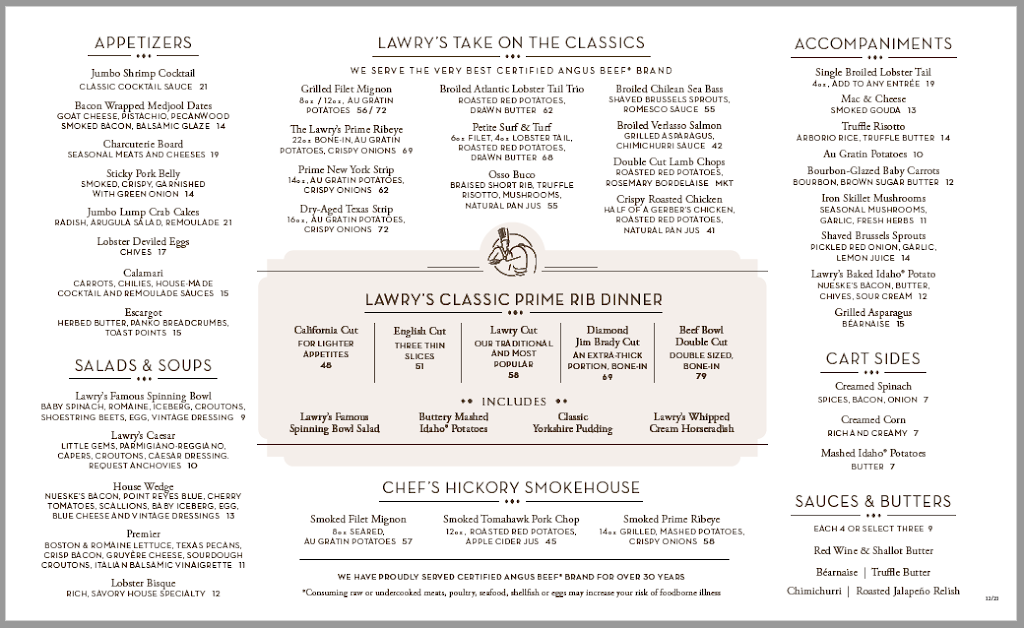 Lawrys The Prime Rib | restaurant | 14655 Dallas Pkwy, Dallas, TX 75254, USA | 9725036688 OR +1 972-503-6688
