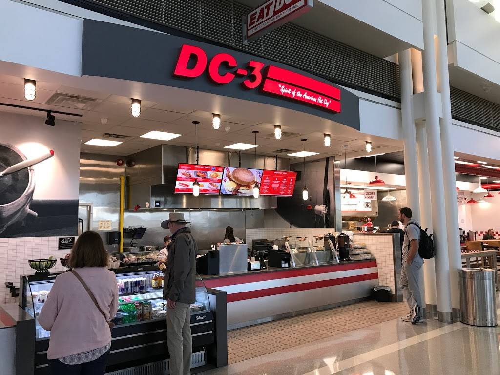 DC-3 Hot Dog Joint | restaurant | 1 Saarinen Cir, Dulles, VA 20166, USA | 7036610425 OR +1 703-661-0425