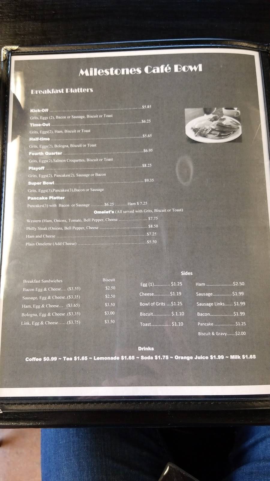 Milestones Cafe Bowl | restaurant | 1534 S Memorial Dr, Prattville, AL 36067, USA | 3344515929 OR +1 334-451-5929