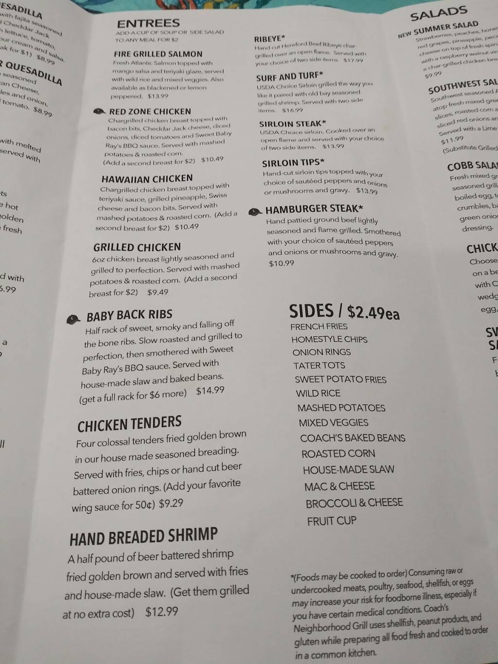 Coaches Neighborhood Grill | restaurant | 1840 Winkler St, Wilkesboro, NC 28697, USA | 3368182021 OR +1 336-818-2021