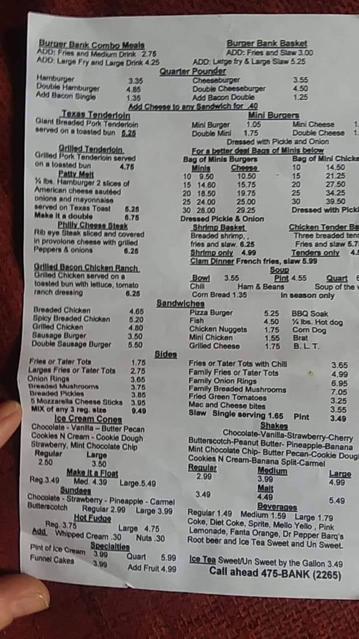 Burger Bank | restaurant | 1617 S Weinbach Ave, Evansville, IN 47714, USA | 8124752265 OR +1 812-475-2265