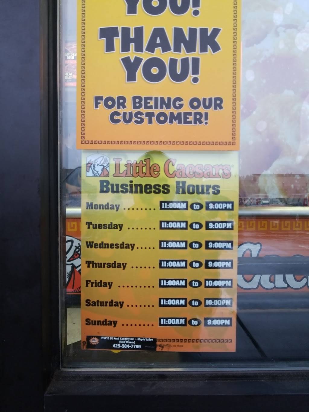 Little Caesars Pizza | meal takeaway | 23852 SE Kent Kangley Rd, Maple Valley, WA 98038, USA | 4255847799 OR +1 425-584-7799