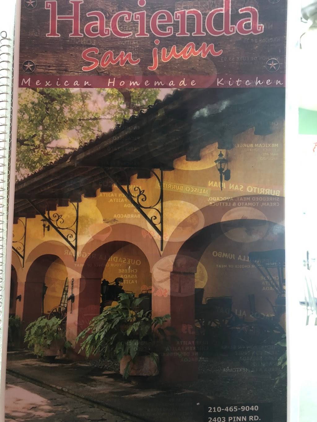 Hacienda San Juan | restaurant | 2403 Pinn Rd, San Antonio, TX 78227, USA | 2104659040 OR +1 210-465-9040