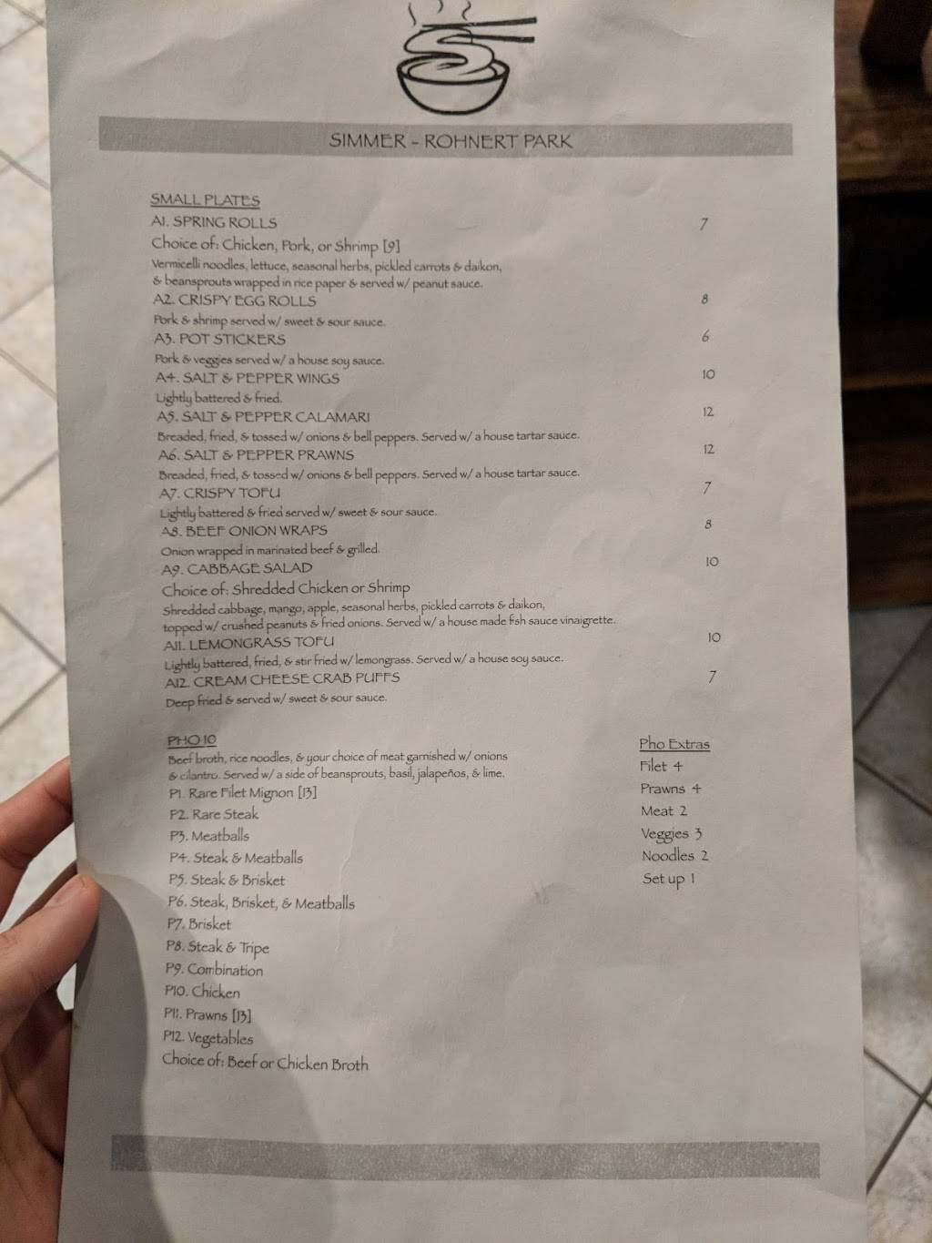 Simmer | restaurant | 6358 Commerce Blvd, Rohnert Park, CA 94928, USA | 7078437416 OR +1 707-843-7416