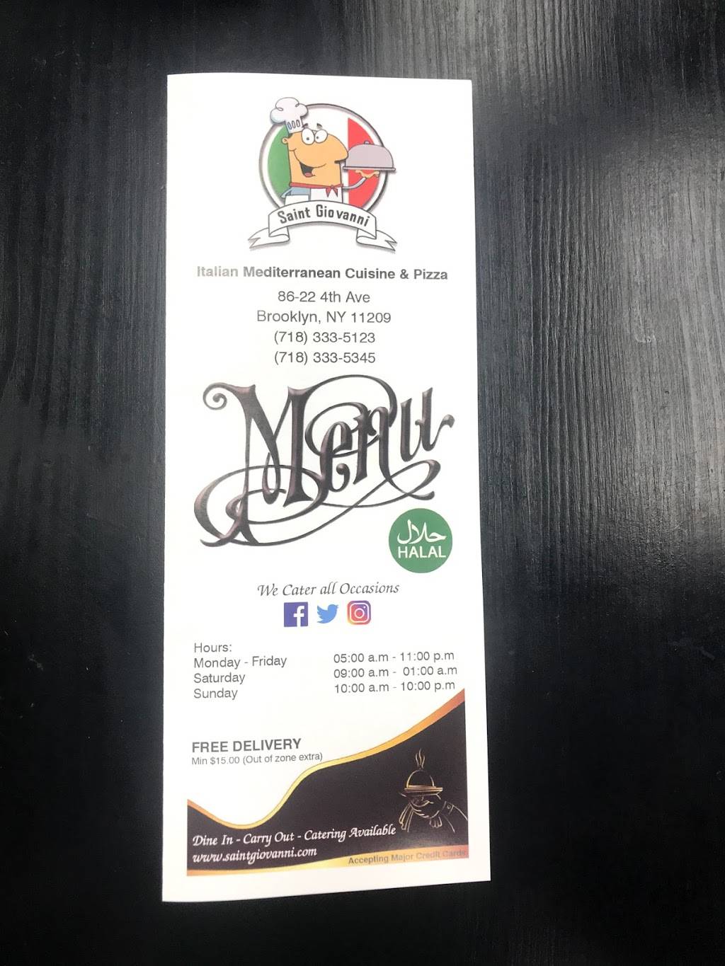 Saint Giovanni | restaurant | 8622 4th Ave, Brooklyn, NY 11209, USA | 7183335123 OR +1 718-333-5123