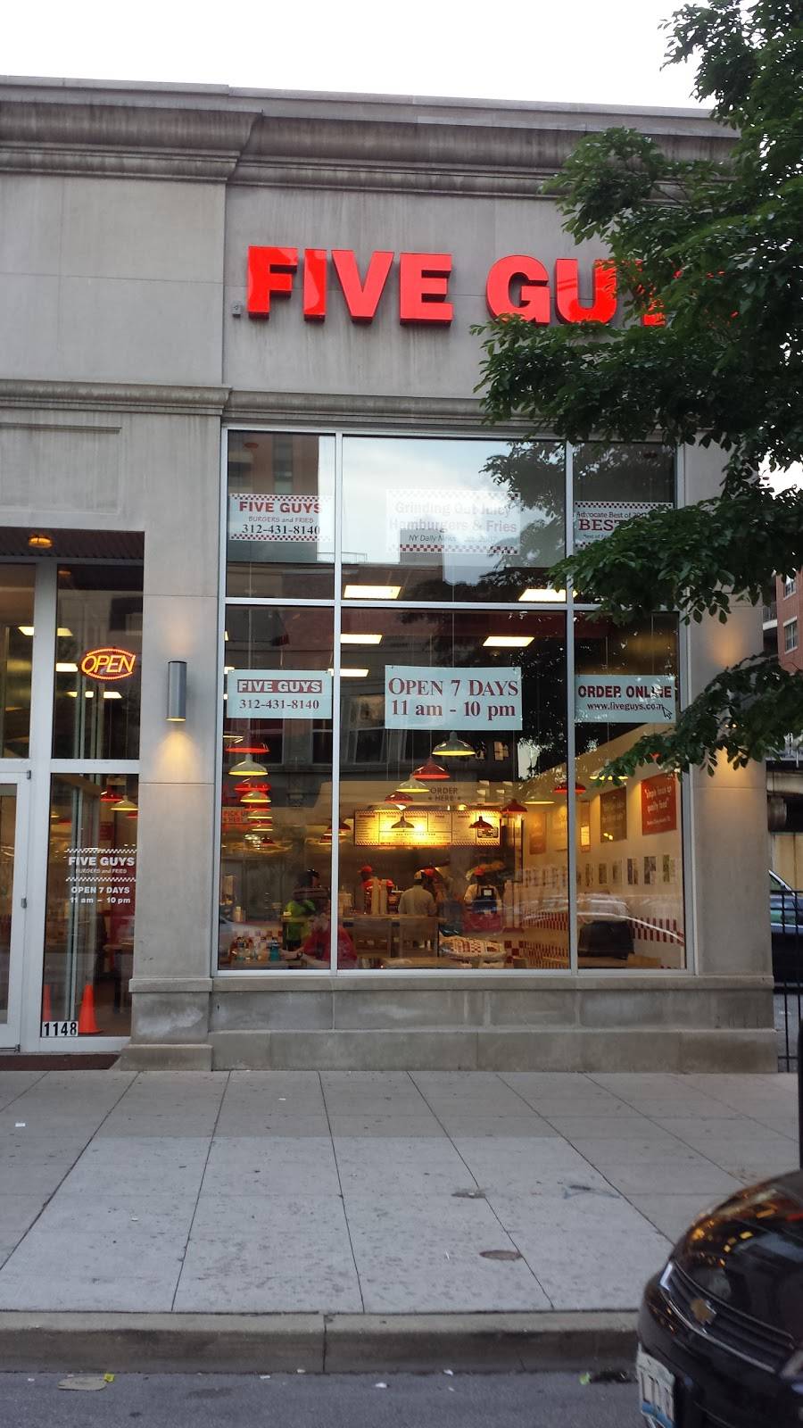 Five Guys | meal takeaway | 1146 S Wabash Ave, Chicago, IL 60605, USA | 3124318140 OR +1 312-431-8140