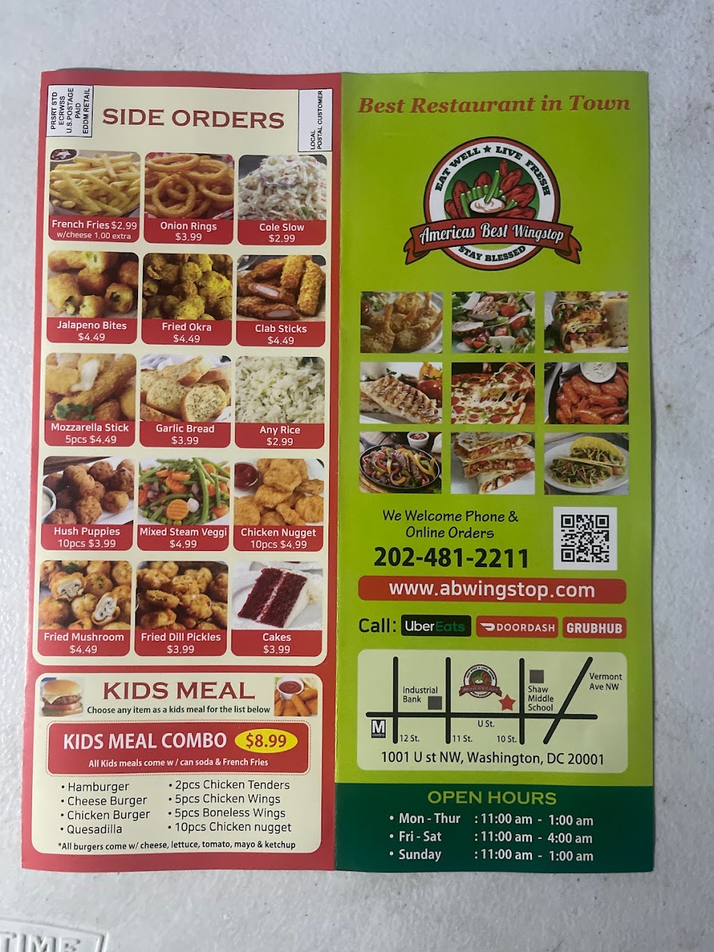 Americas Best Wingstop | restaurant | 1001 U St NW, Washington, DC 20001, USA | 2024812211 OR +1 202-481-2211