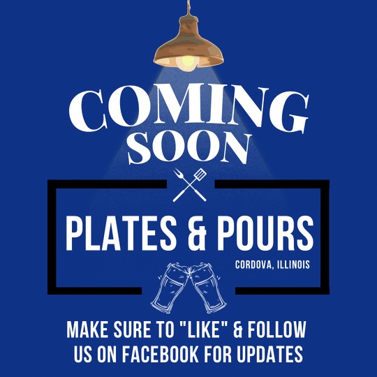 Plates & Pours | restaurant | 199 IL-84 Ste. 2, Cordova, IL 61242, USA | 3099874060 OR +1 309-987-4060