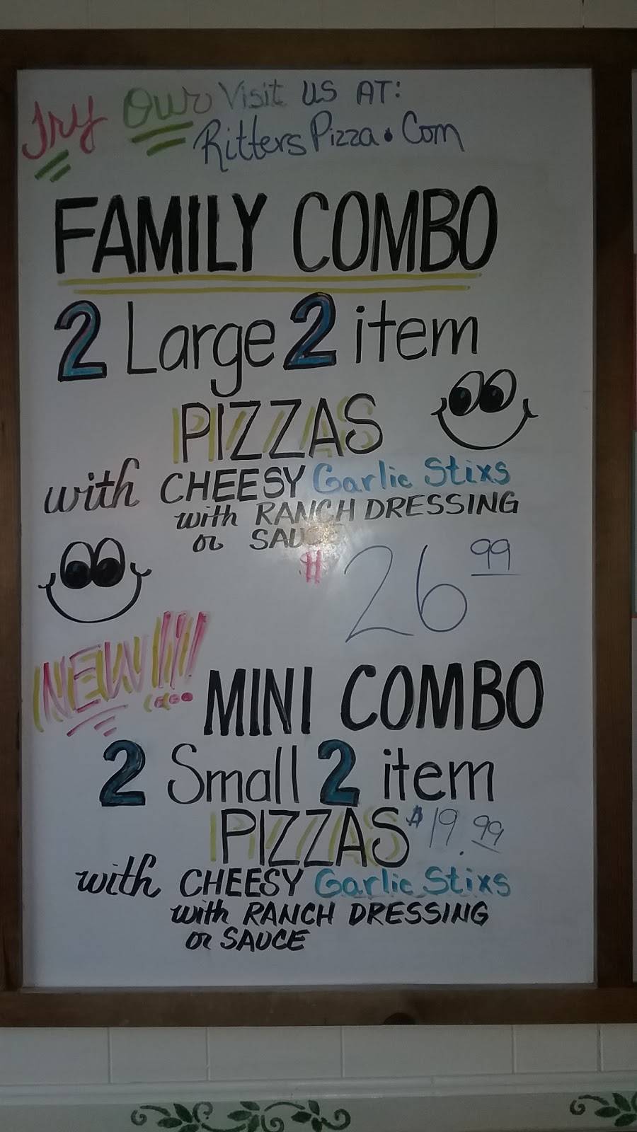 Ritters Pizza | restaurant | 619 W Houghton Ave, West Branch, MI 48661, USA | 9893452393 OR +1 989-345-2393