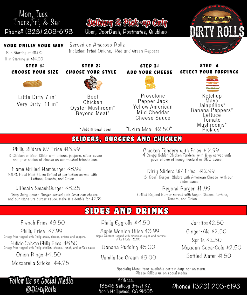 Dirty Rolls | restaurant | 13346 Saticoy St K7, North Hollywood, CA 91605, USA | 3232036193 OR +1 323-203-6193