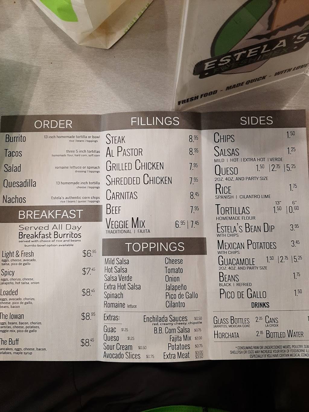 Estelas Fresh Mex Coralville | restaurant | 1810 N Coral St ste c, Coralville, IA 52241, USA | 3195192003 OR +1 319-519-2003