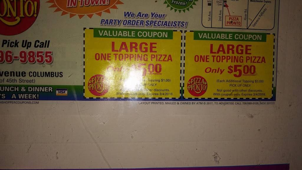 Pizza Pronto | restaurant | 4400 2nd Ave #6, Columbus, GA 31904, USA | 7065969855 OR +1 706-596-9855