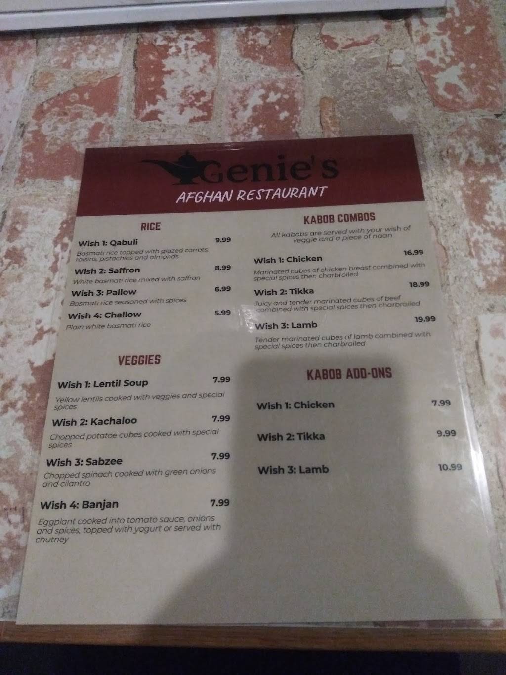 Genies Afghan Restaurant | restaurant | 8657 Auburn Folsom Rd, Granite Bay, CA 95746, USA | 9168721737 OR +1 916-872-1737