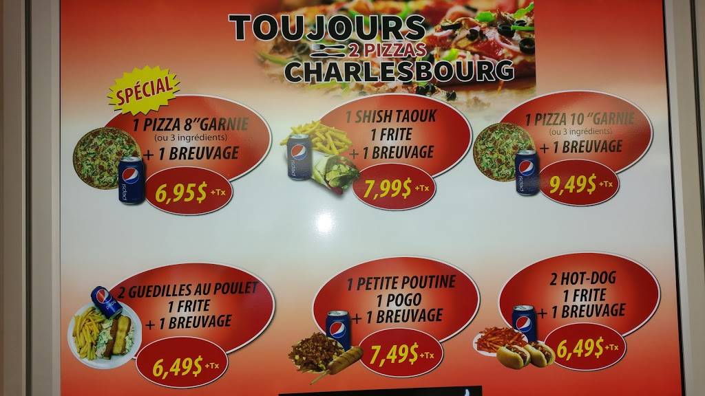 Toujours Deux Pizzas charlesbourg | restaurant | 6385 3e Av E, Québec, QC G1H 3K9, Canada | 4186215001 OR +1 418-621-5001