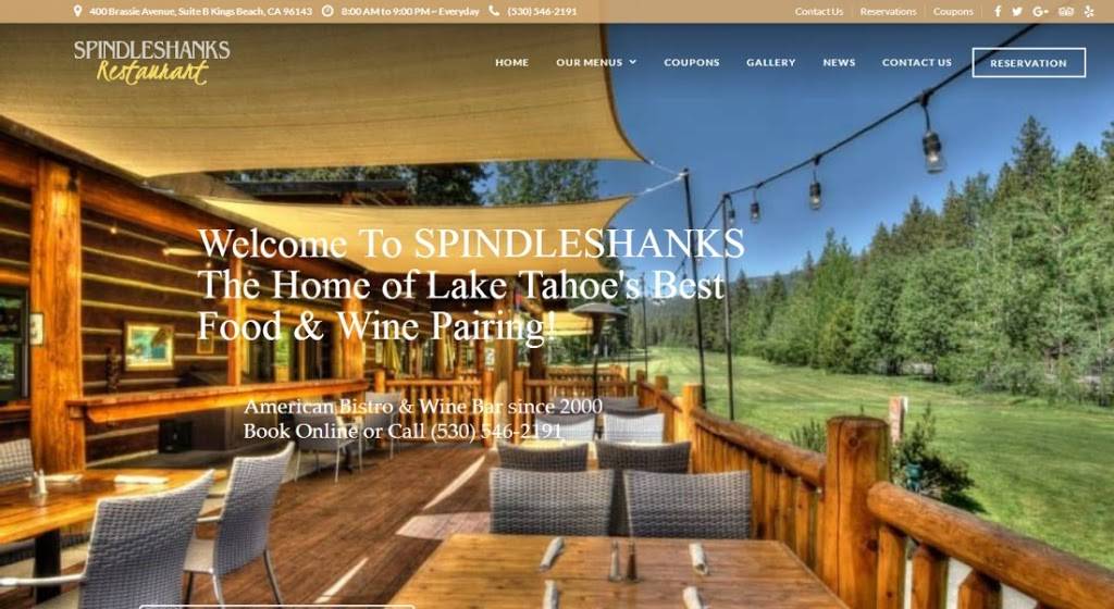 Spindleshanks Tahoe Restaurant | restaurant | 400 Brassie Ave, Kings Beach, CA 96143, USA | 5305462191 OR +1 530-546-2191