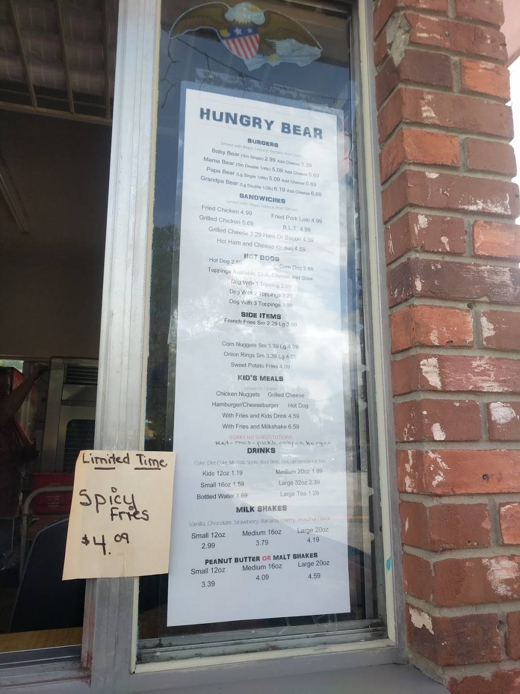 Hungry Bear Drive-In | restaurant | 420 SE Osceola Ave, Ocala, FL 34471, USA | 3527323003 OR +1 352-732-3003