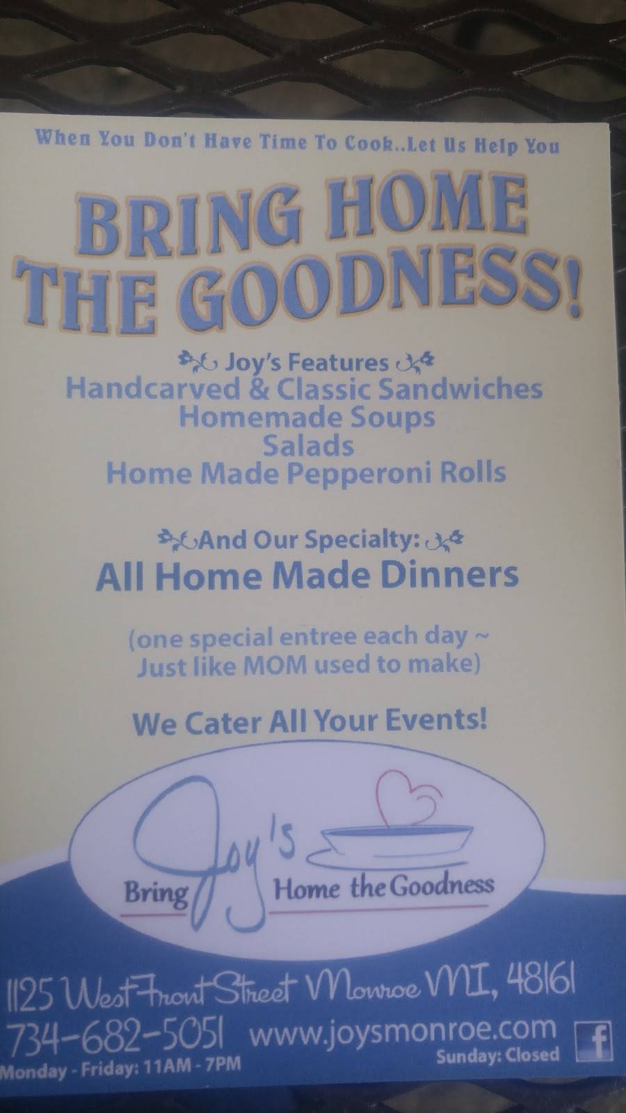 Joys Monroe | restaurant | 1125 W Front St, Monroe, MI 48161, USA | 7346825051 OR +1 734-682-5051