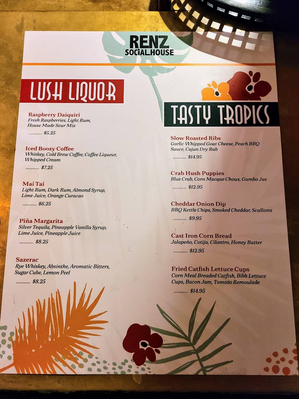 Renz Social House | restaurant | 654 E 1st St, Tustin, CA 92780, USA | 7146699818 OR +1 714-669-9818
