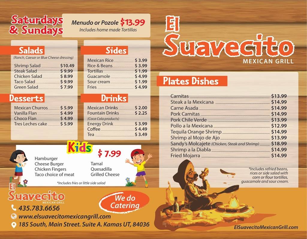 El Suavecito Mexican Grill | restaurant | 185 S Main St suite a, Kamas, UT 84036, USA | 4357836656 OR +1 435-783-6656