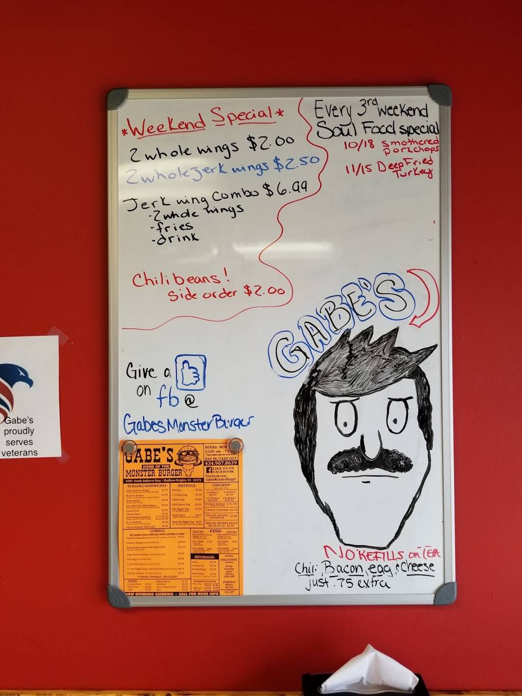 Gabe’s | restaurant | 4583 S Amherst Hwy, Madison Heights, VA 24572, USA | 4349078639 OR +1 434-907-8639