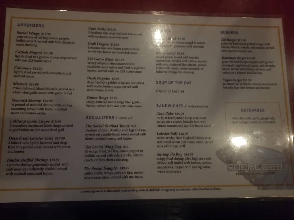 Social 228 | restaurant | 9425 Berry Rd, Waldorf, MD 20603, USA | 3016451100 OR +1 301-645-1100