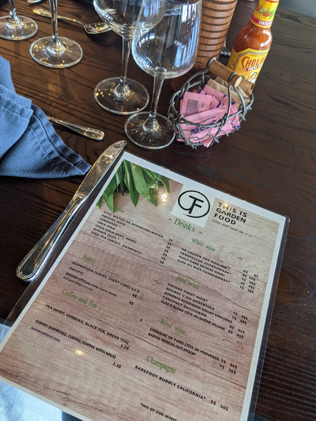 T.I.G.F (this is garden food) | restaurant | 210 Williams Ave, Port St Joe, FL 32456, USA | 8508999045 OR +1 850-899-9045