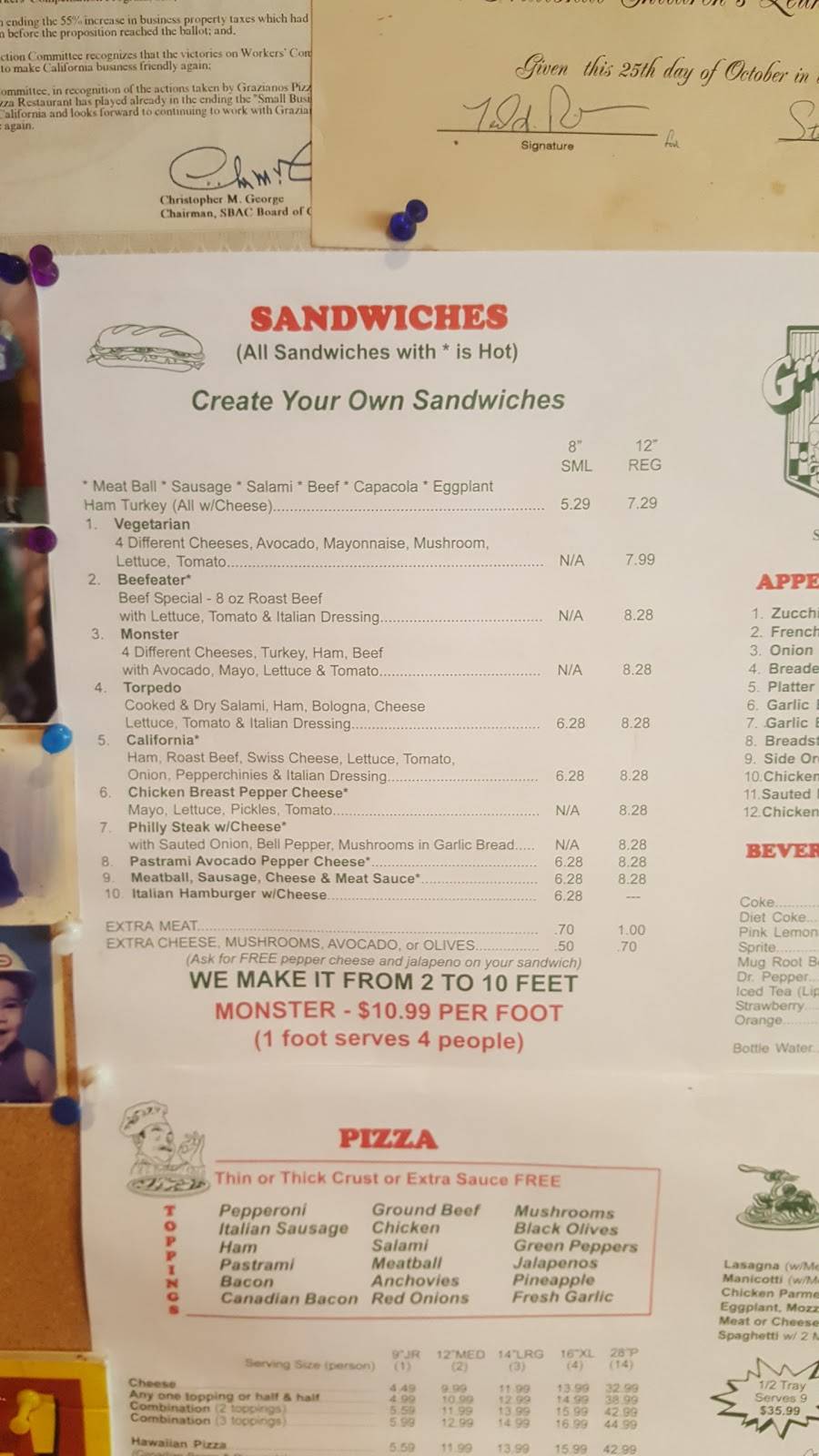 Grazianos Pizza Restaurant | restaurant | 11042 Limonite Ave, Mira Loma, CA 91752, USA | 9513713333 OR +1 951-371-3333