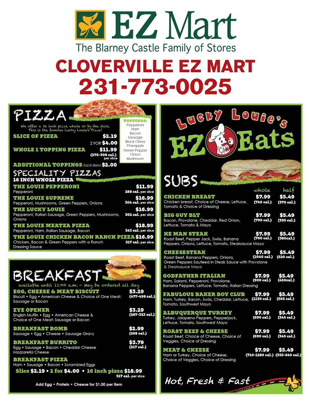 Cloverville EZ Mart | meal takeaway | 3576 Heights Ravenna Rd, Muskegon, MI 49444, USA | 2317730025 OR +1 231-773-0025