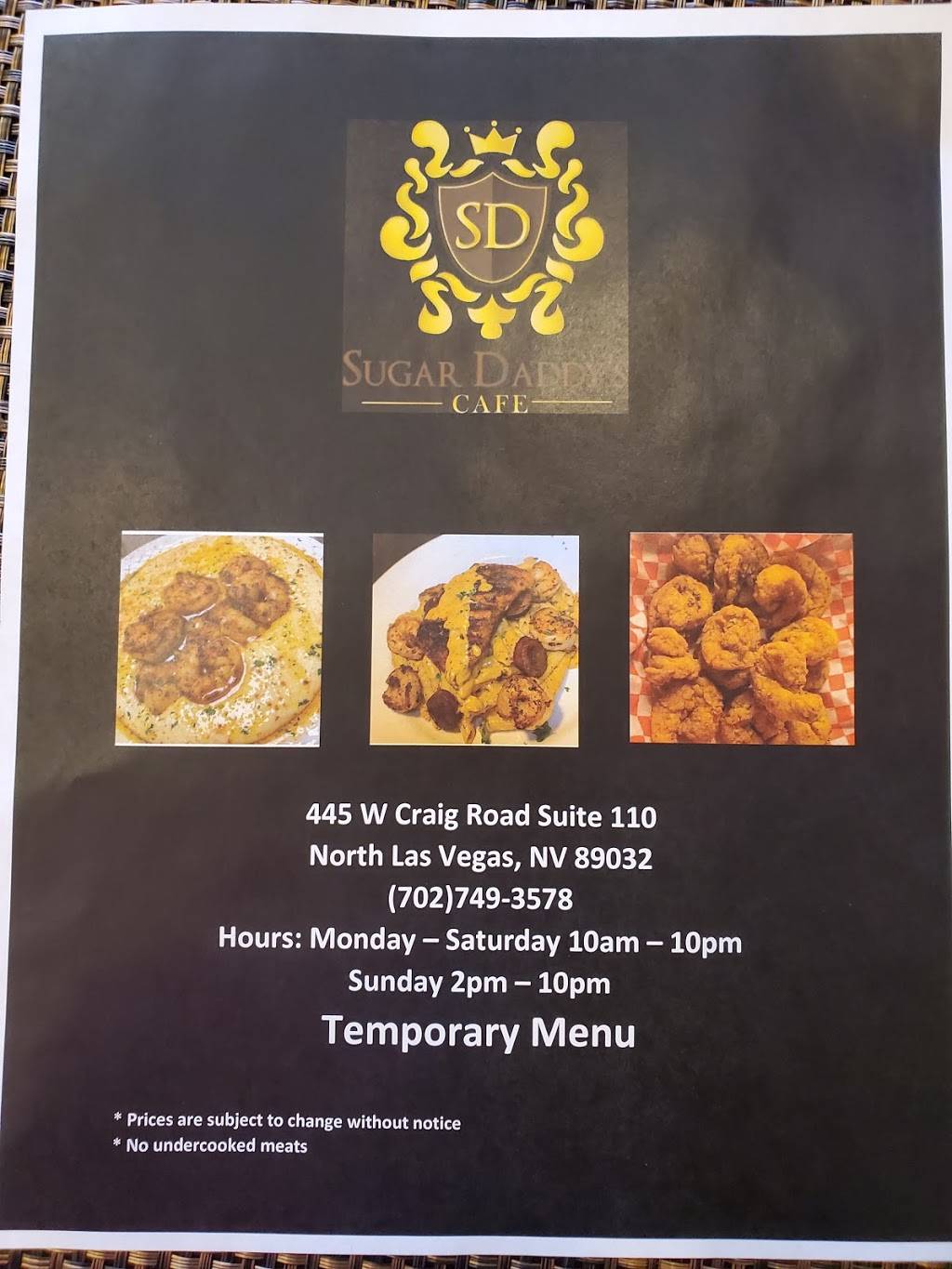 Sugar Daddys Cafe | restaurant | 445 W Craig Rd #110, North Las Vegas, NV 89032, USA | 7027493578 OR +1 702-749-3578