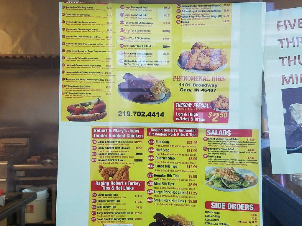 Phenomenal Ribs | restaurant | 1101 Broadway, Gary, IN 46407, USA | 2197024414 OR +1 219-702-4414