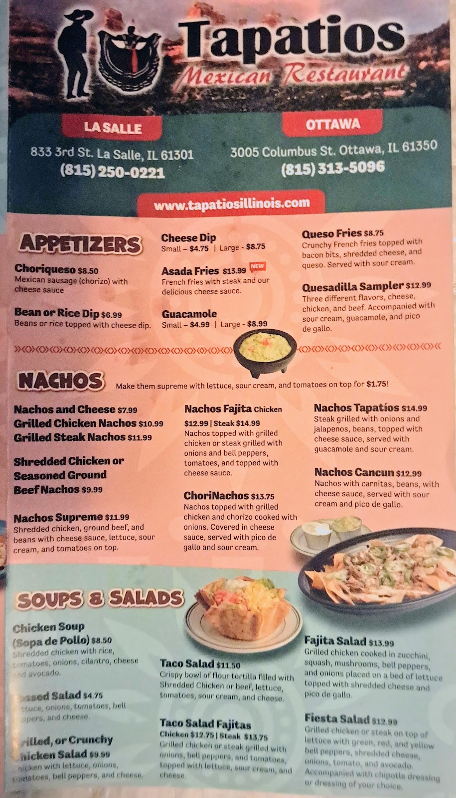 Tapatios Mexican Restaurant | restaurant | 833 3rd St, La Salle, IL 61301, USA | 8152500221 OR +1 815-250-0221