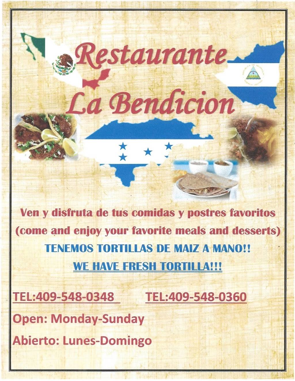 Restaurante La Bendicion | restaurant | 4040 Gulfway Dr, Port Arthur, TX 77642, USA | 4095480348 OR +1 409-548-0348
